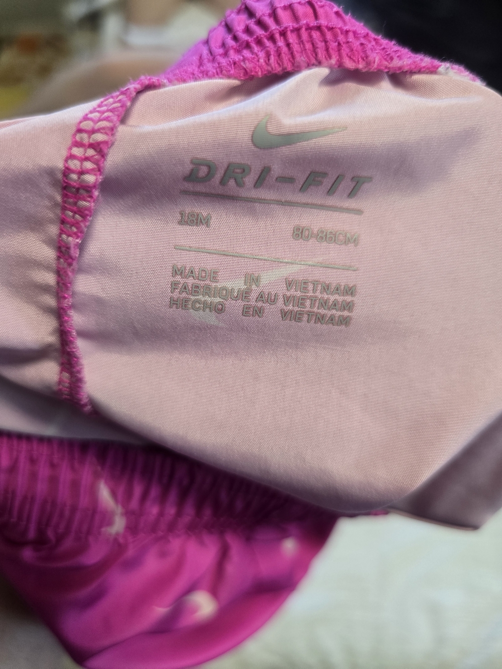 Nike Dri-FIT Girls 18M Pink Swoosh Print Running Shorts Toddler Athletic - Picture 3 of 3
